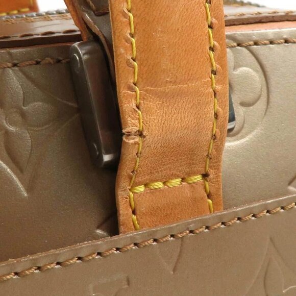 LOUIS VUITTON Monogram Matt Shelton Handbag Gold Brown - Picture 13 of 14